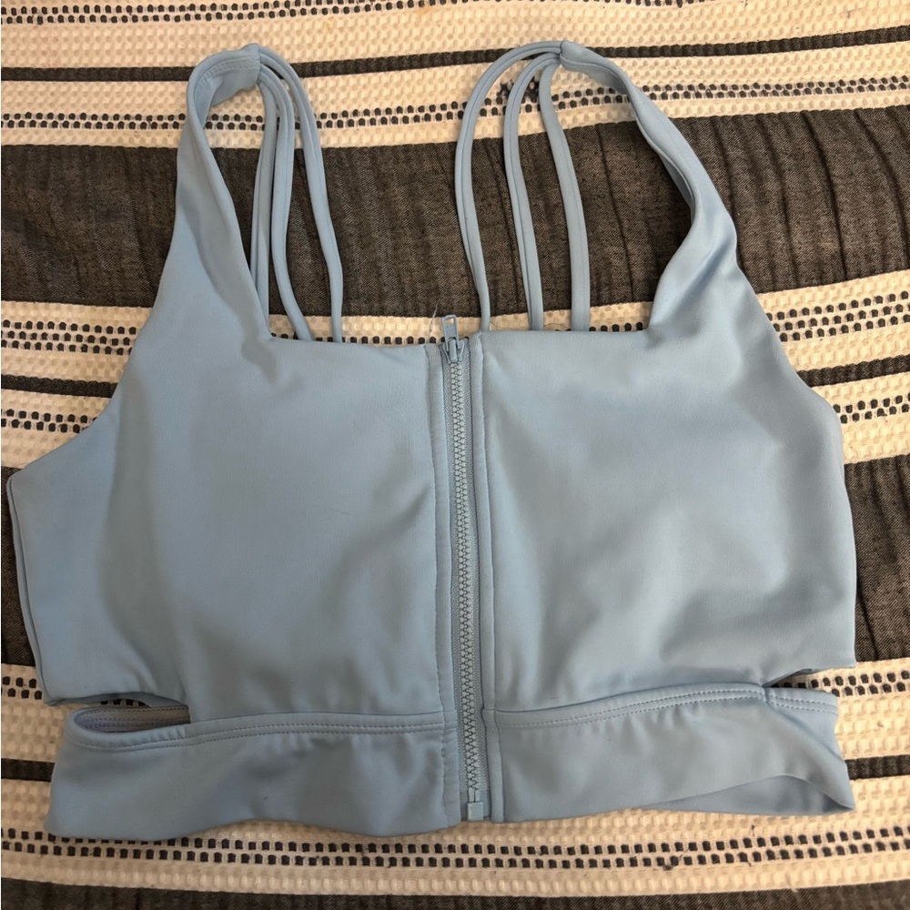BuffBunny Blue Bra with Dual Straps and Racerback